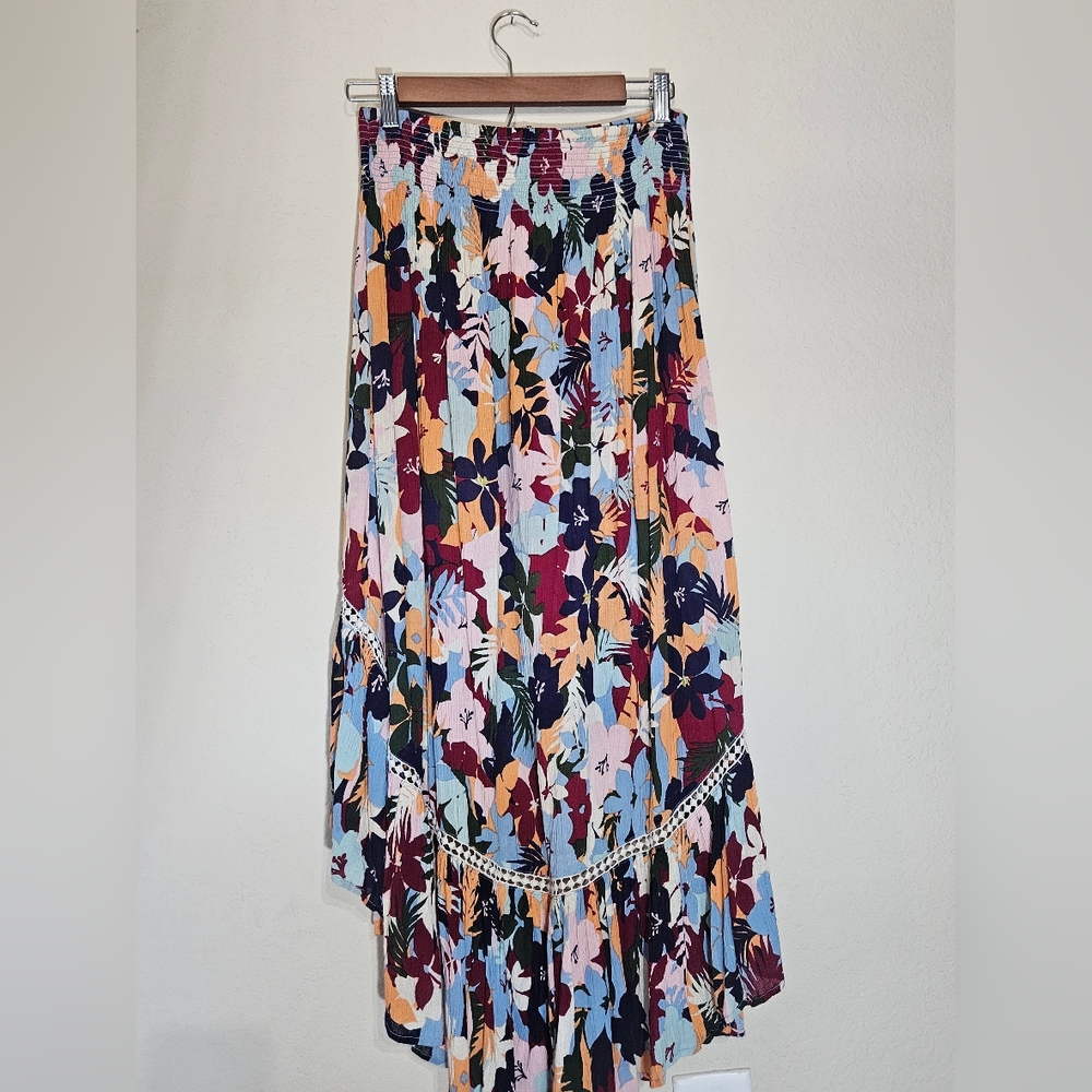 Patrons‎ Of Peace Womens Multicolor Floral Maxi Skirt Small